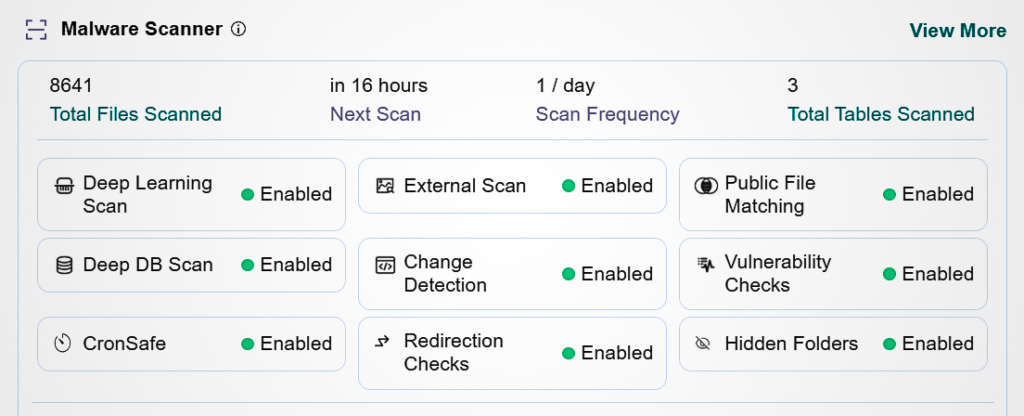 Malware protection from MalCare Dashboard
